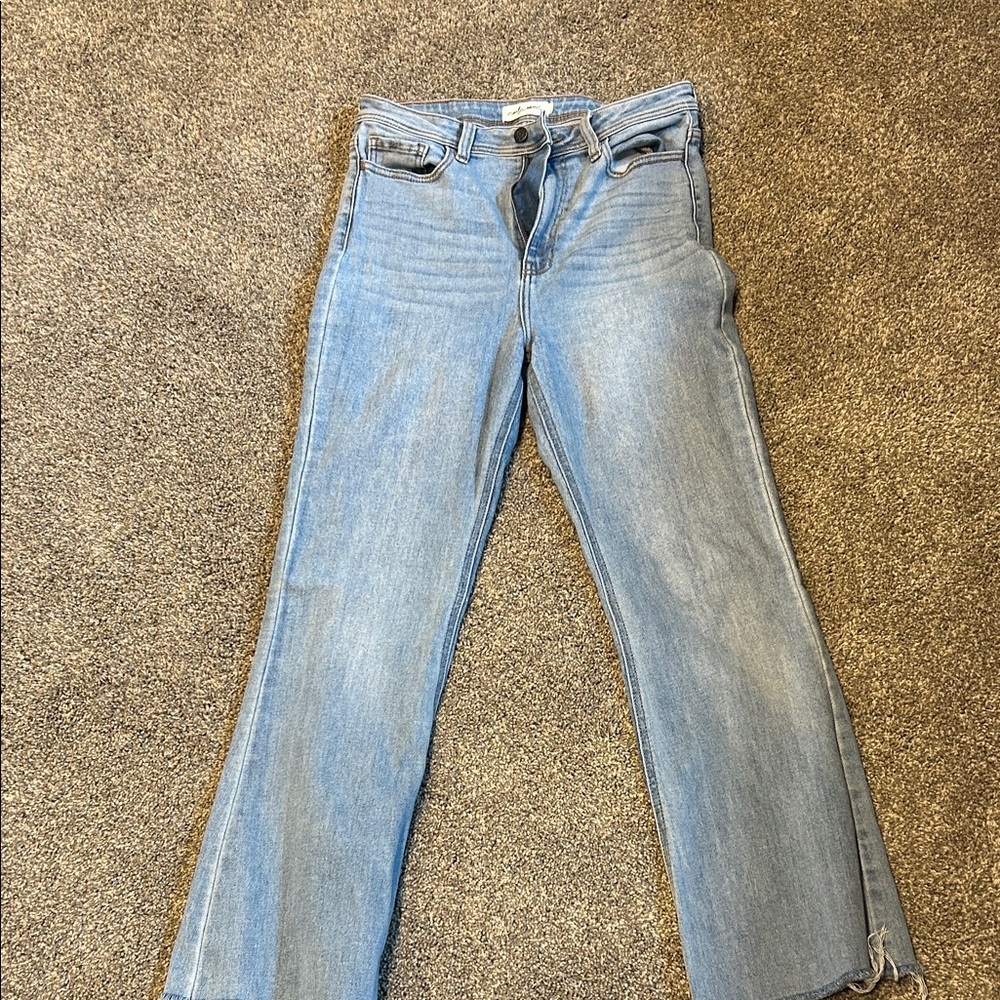 Carly Jean Los Angeles Light Blue Wide Leg Jeans